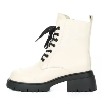 Бежевые утепленные ботинки из гладкой кожи