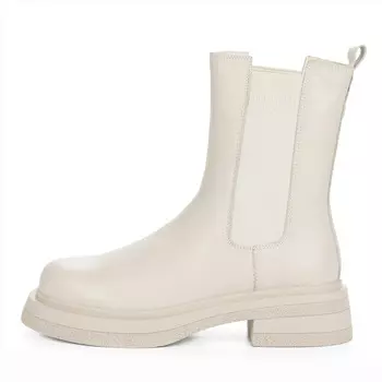 Бежевые утепленные челси из гладкой кожи