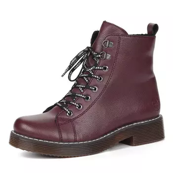 Бордовые ботинки на шнуровке