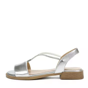 Босоножки из гладкой кожи серебристого цвета