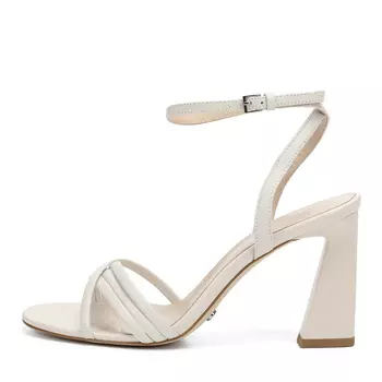 Босоножки из кожи рисового цвета