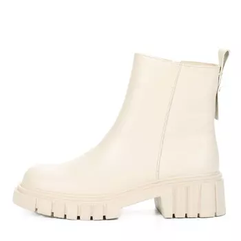 Ботинки из гладкой кожи рисового цвета