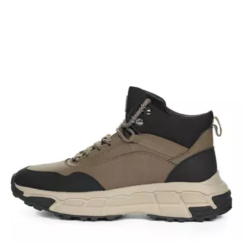 Ботинки из кожи цвета хаки