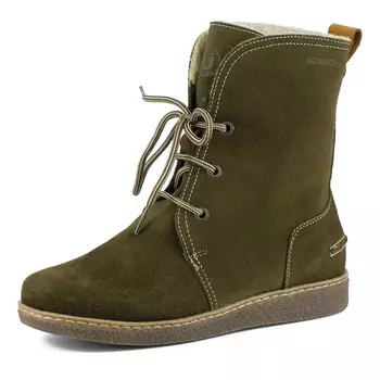 Зеленые ботинки из велюра на подкладке из натуральной шерсти