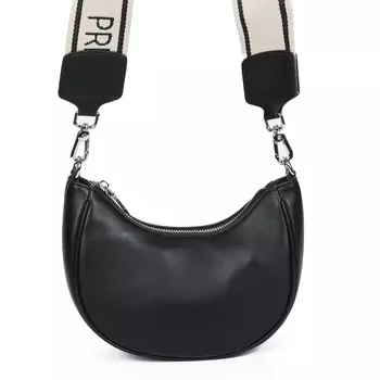 Черная сумка хобо из гладкой кожи