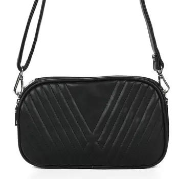 Черная сумка мессенджер из экокожи