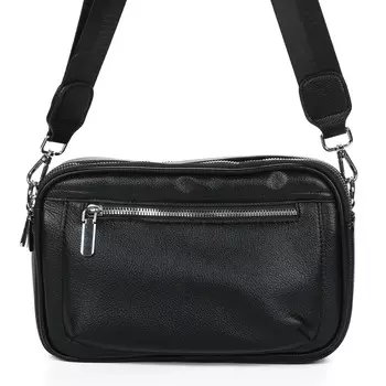 Черная сумка мессенджер из экокожи