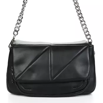 Черная сумка мессенджер из экокожи