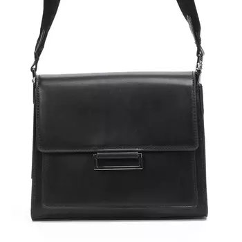 Черная сумка мессенджер из экокожи