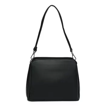 Черная сумка мессенджер из экокожи