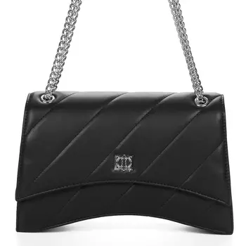 Черная сумка мессенджер из экокожи