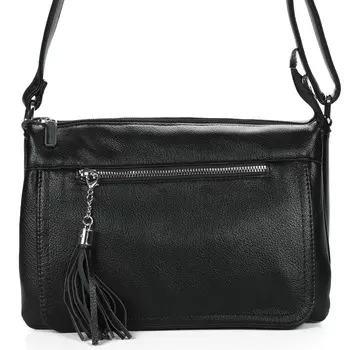 Черная сумка мессенджер из экокожи