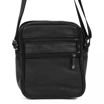 Черная сумка мессенджер из гладкой кожи