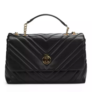 Черная сумка мессенджер из гладкой кожи