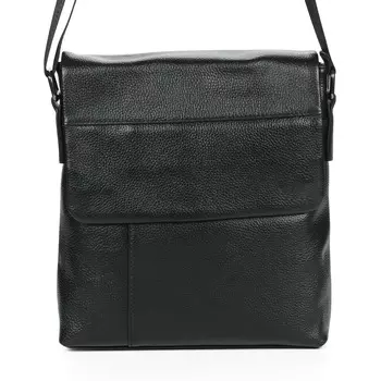 Черная сумка мессенджер из кожи