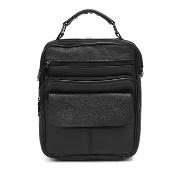 Черная сумка планшет из гладкой кожи