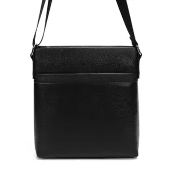 Черная сумка планшет из гладкой кожи