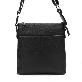 Черная сумка планшет из гладкой кожи