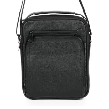 Черная сумка планшет из кожи