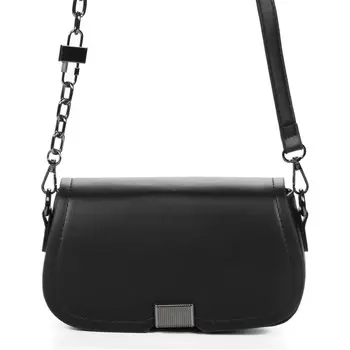 Черная сумка сэдл из экокожи