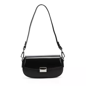 Черная сумка сэдл из гладкой кожи