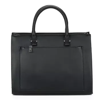 Черная сумка сэтчел из экокожи