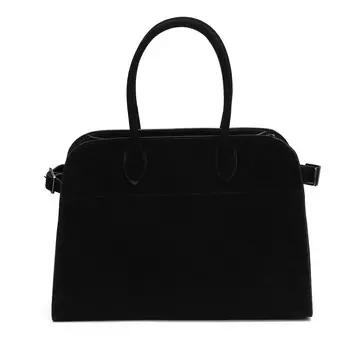 Черная сумка сэтчел из бархатистого велюра