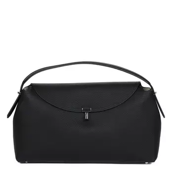 Черная сумка сэтчел из гладкой кожи