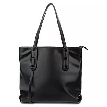 Черная сумка тоут из экокожи