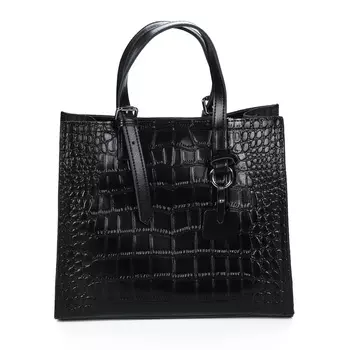 Черная сумка тоут из гладкой кожи