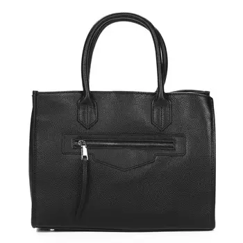 Черная сумка тоут из гладкой кожи