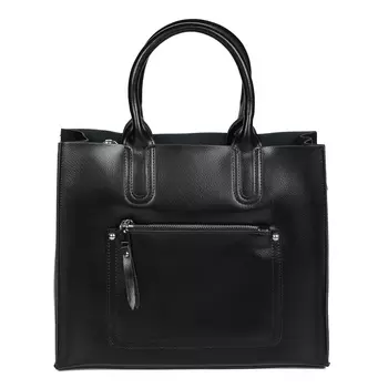 Черная сумка тоут из гладкой кожи