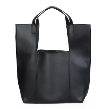 Черная сумка тоут из гладкой кожи
