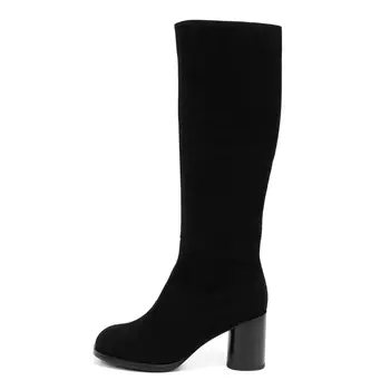 Черние зимние сапоги из натурального велюра