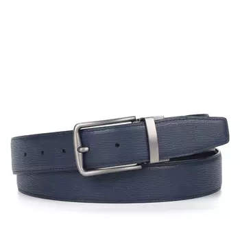 Черно-синий двусторонний кожаный ремень