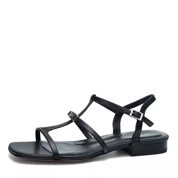 Черные босоножки из гладкой кожи