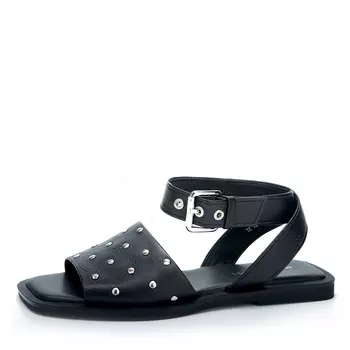 Черные босоножки из гладкой кожи