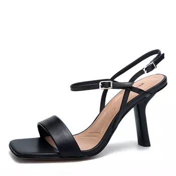 Черные босоножки из гладкой кожи