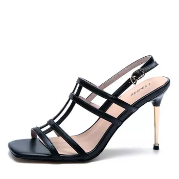 Черные босоножки из кожи