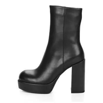 Черные ботильоны из гладкой кожи