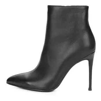 Черные ботильоны из гладкой кожи