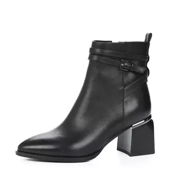 Черные ботильоны из гладкой кожи