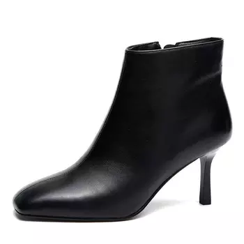 Черные ботильоны из гладкой кожи