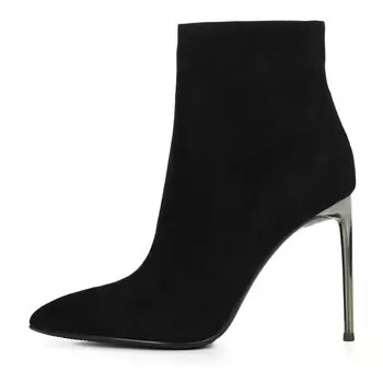 Черные ботильоны из натурального велюра