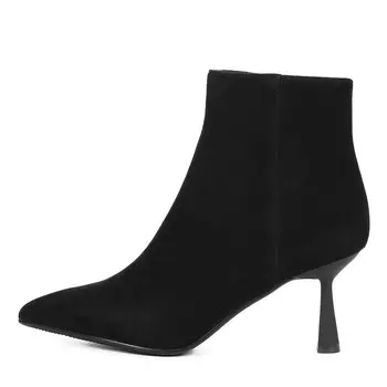 Черные ботильоны из натурального велюра