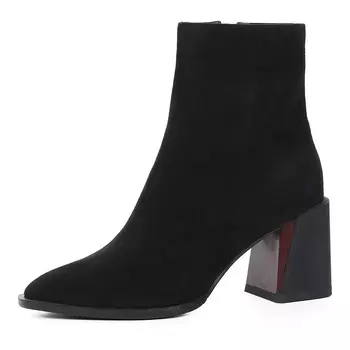Черные ботильоны из натурального велюра