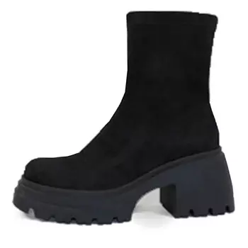 Черные ботильоны из текстиля