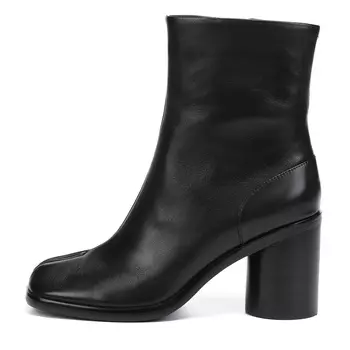 Черные ботильоны таби из гладкой кожи