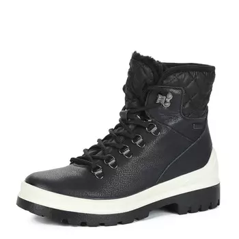 Черные ботинки хайкеры из нубука на подкладке из натуральной шерсти