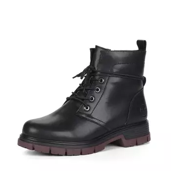 Черные ботинки из кожи на подкладке из искусственной шерсти